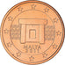 Malta, 5 Euro Cent, 2011, MS(65-70), Aço Cromado a Cobre