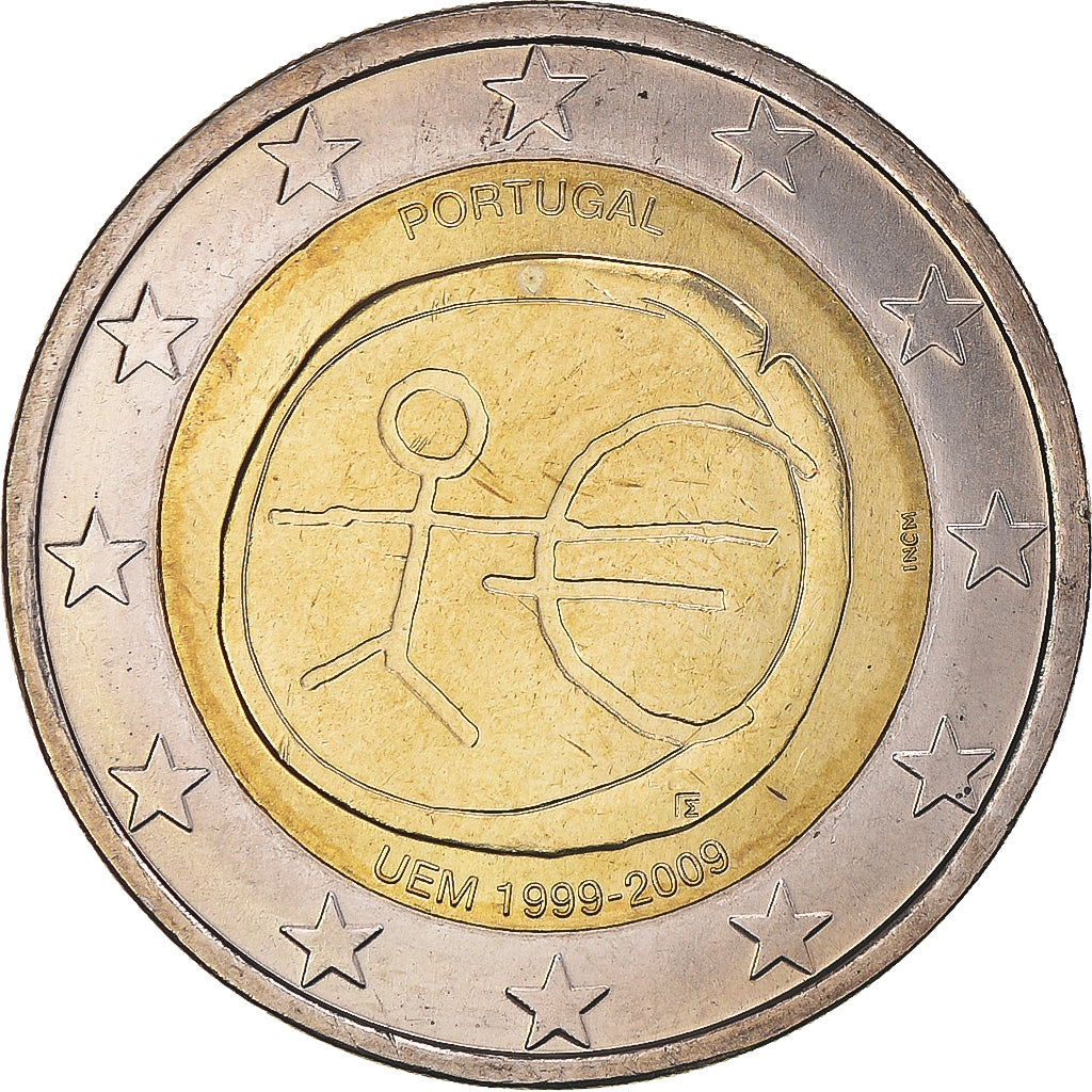 Portugal, 2 Euro, 2009, 10 TH ANNIVERSARY EMU, MS(65-70), Bi-Metallic, KM:785