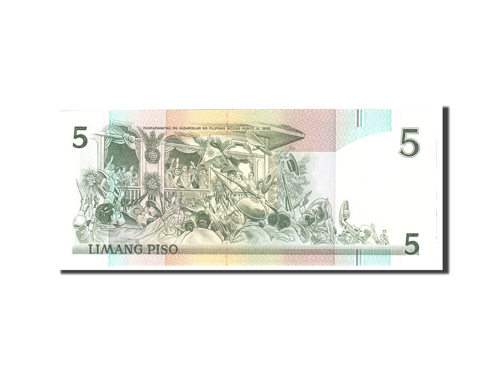 Banconote, Filippine, 5 Piso, 1987, KM:176a, 1987-10-15, FDS