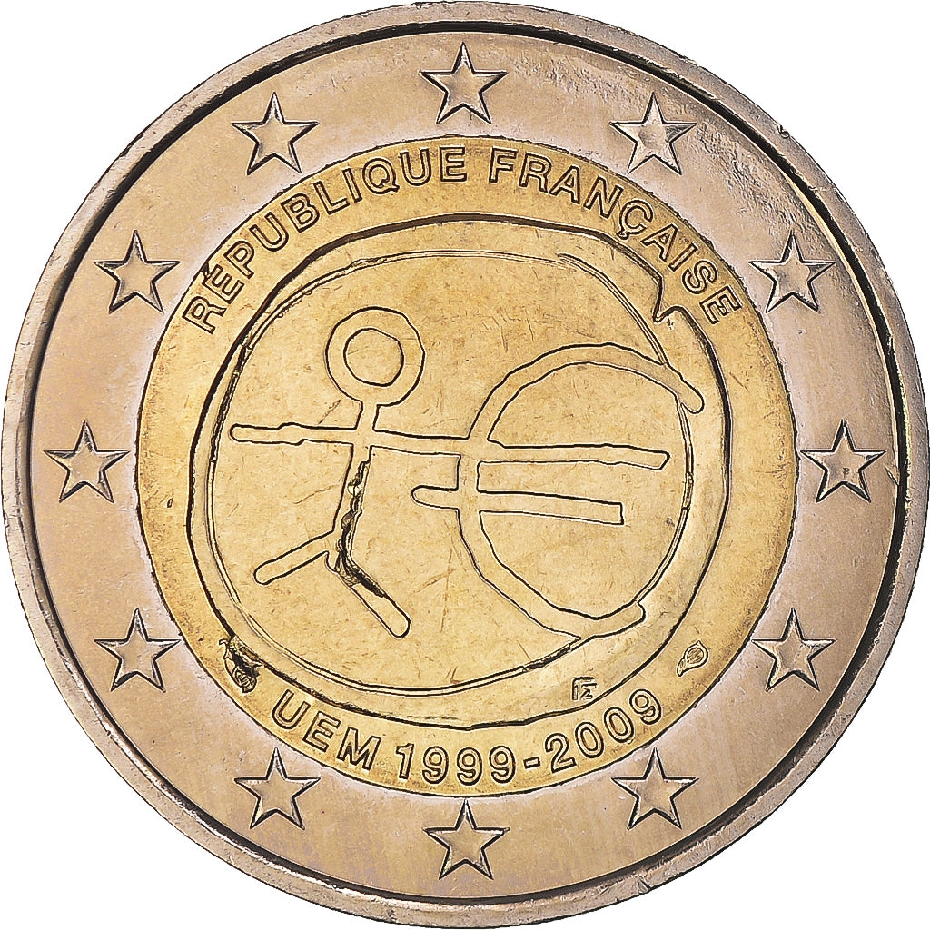 Francia, 2 Euro, 2009, 10 ANS DE L'EURO, FDC, Bimetálico, KM:1590
