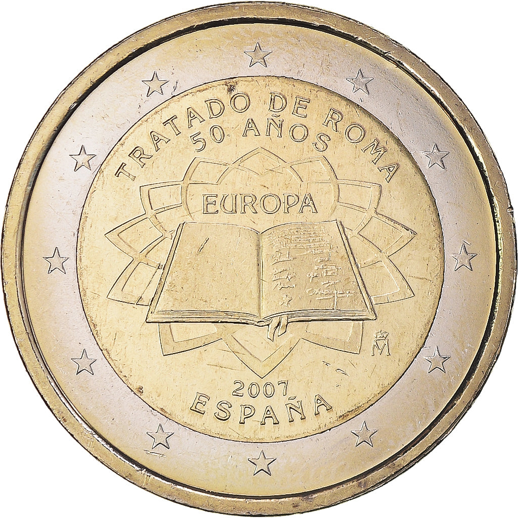Spanien, 2 Euro, 2007, TRAITÉ DE ROME 50 ANS., STGL, Bi-Metallic, KM:1130