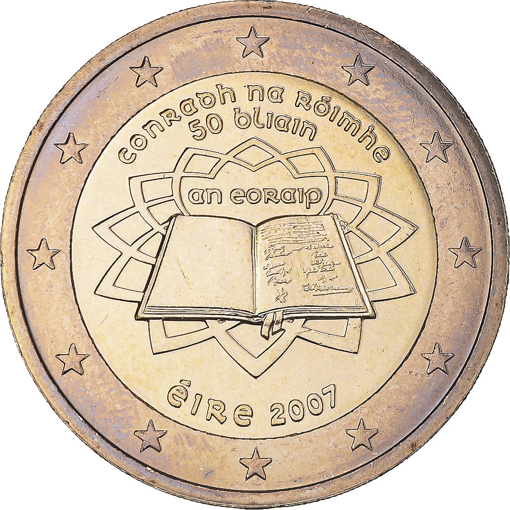 IRELAND REPUBLIC, 2 Euro, 2007, Sandyford, TRAITÉ DE ROME 50 ANS, MS(65-70)