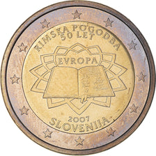 Slovenia, 2 Euro, 2007, TRAITÉ DE ROME 50 ANS, FDC, Bi-metallico
