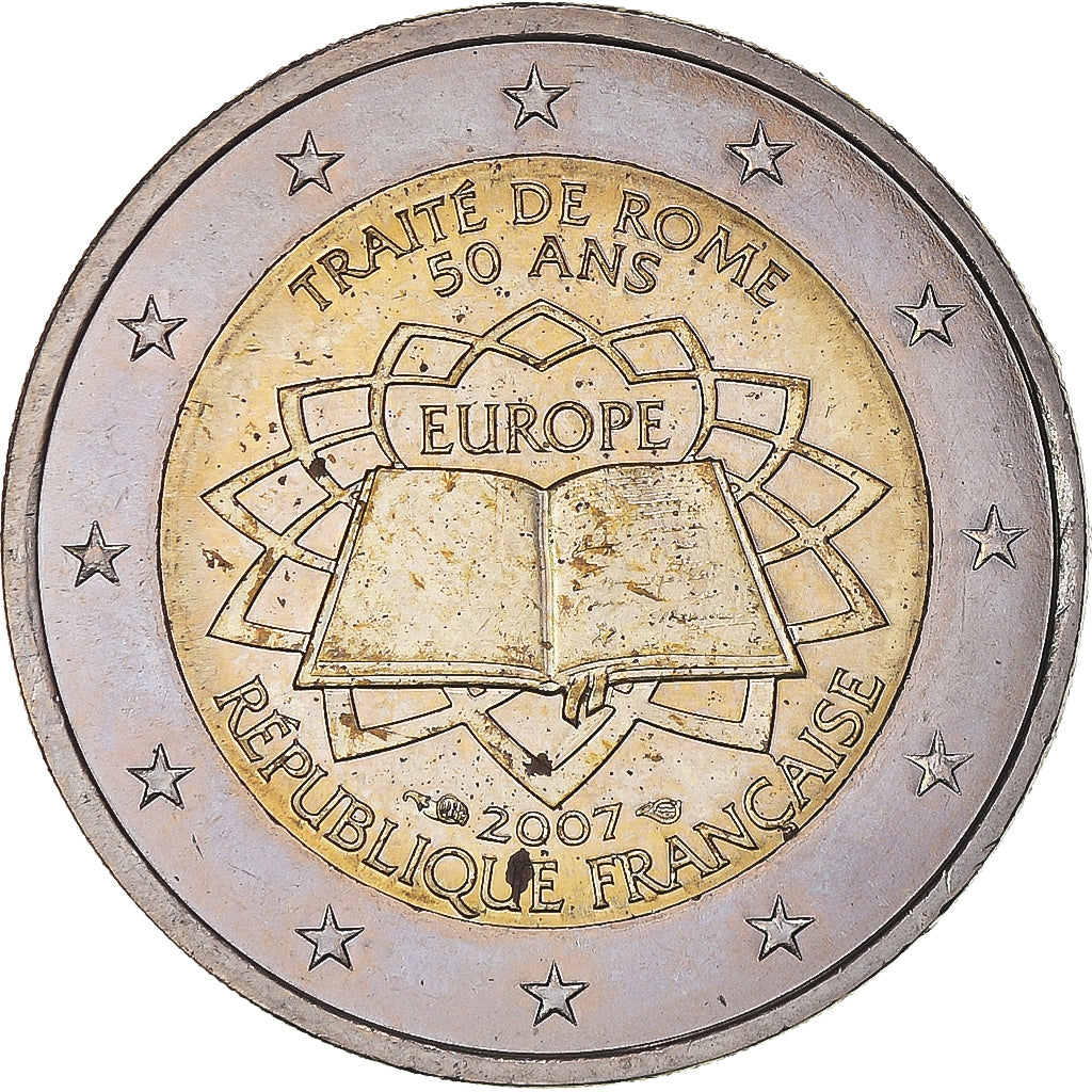 Francia, 2 Euro, 2007, Paris, TRAITÉ DE ROME 50 ANS, EBC, Bimetálico, KM:1460