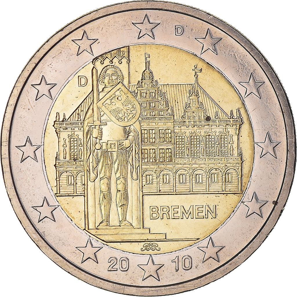 Niemcy - RFN, 2 Euro, 2010, Munich, MS(63), Bimetaliczny, KM:285