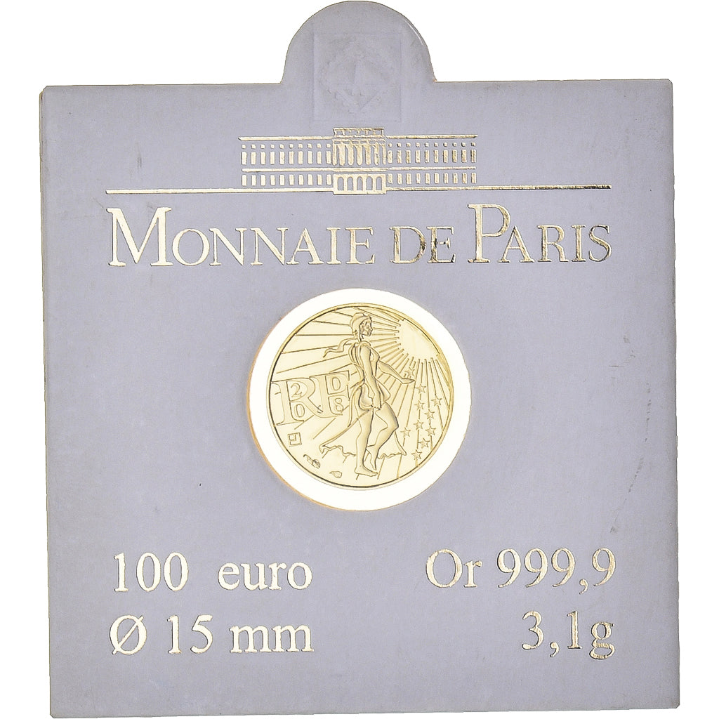 Frankreich, 100 Euro, 2008, Monnaie de Paris, FDC.BU, STGL, Gold, Gadoury:EU288