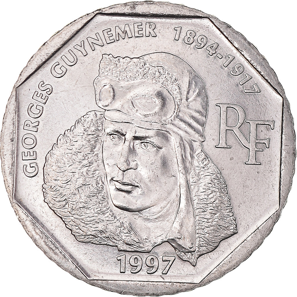 Coin, France, Guynemer, 2 Francs, 1997, Paris, FDC, MS(65-70), Nickel, KM:1187