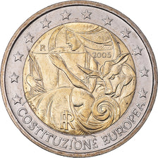 Italia, 2 Euro, 2005, Rome, Constitution Europeen, SPL, Bi-metallico, KM:217