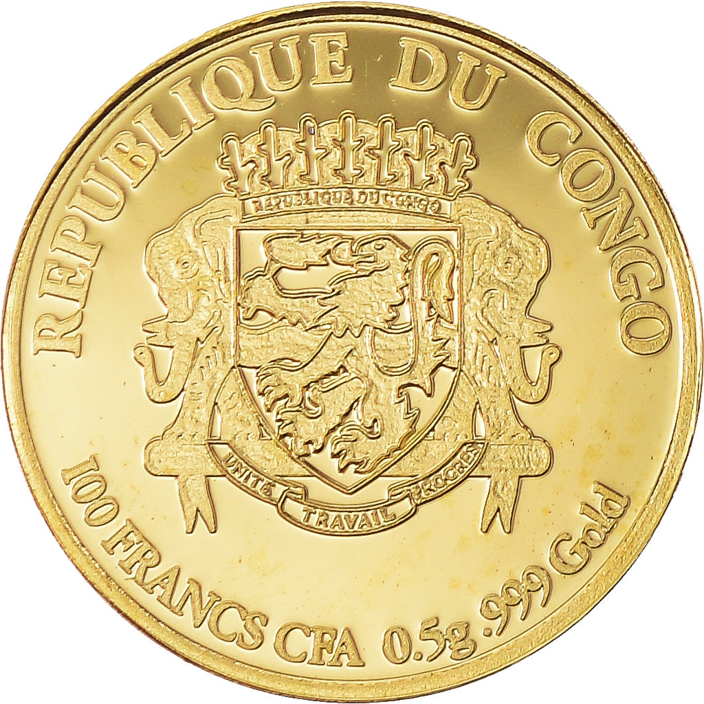 Moeda, CONGO, REPÚBLICA DEMOCRÁTICA, Mont Saint Michel, 100  Francs CFA, 2015