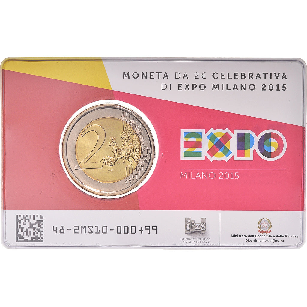Italia, 2 Euro, Expo Milan, 2015, Rome, BU, FDC, Bimetálico