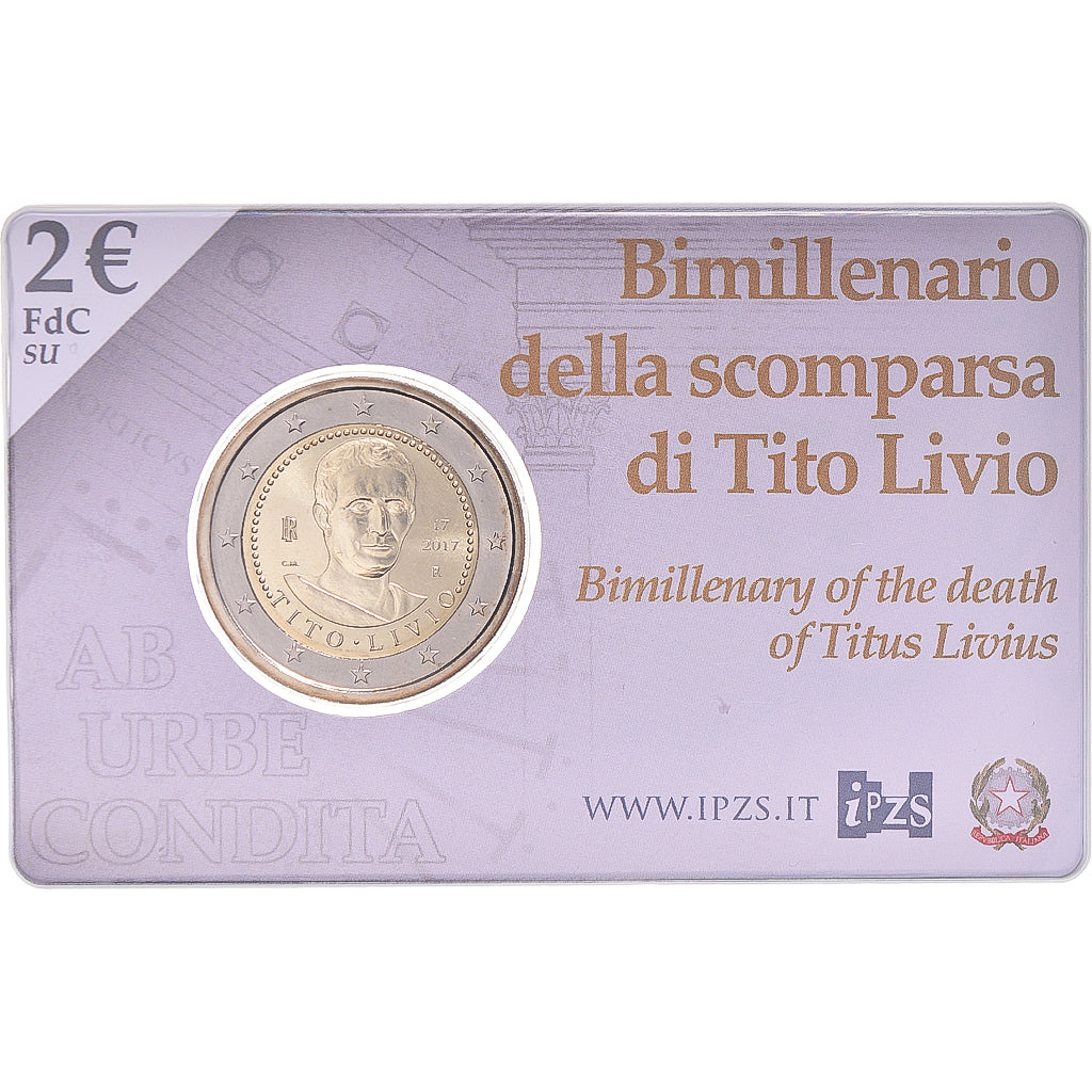Italia, 2 Euro, 2017, Rome, TITO LIVIO.BU, FDC, Bimetálico