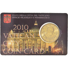 CITTÀ DEL VATICANO, 50 Euro Cent, 2010, Rome, Coin Card. BU, FDC, Ottone