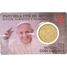 Vatikanstadt, 50 Euro Cent, 2014, Rome, Coin Card. BU, STGL, Messing