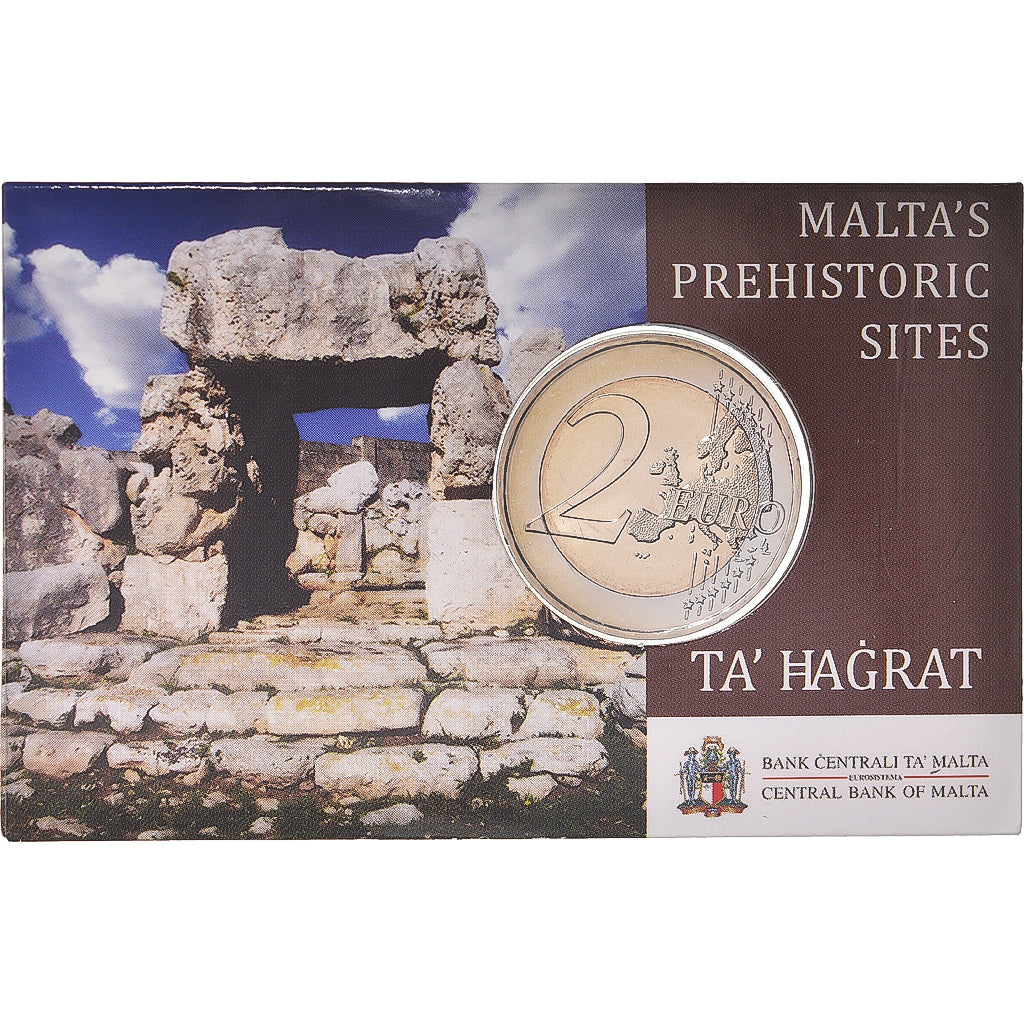 Malte, 2 Euro, Ta' Ħaġrat, 2019, Coin Card. BU, FDC, Bimétallique