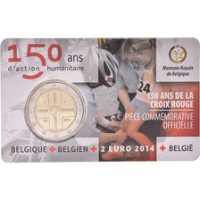 Bélgica, 2 Euro, 2014, Royal Belgium Mint, Coin Card CROIX ROUGE BU, MS(65-70)