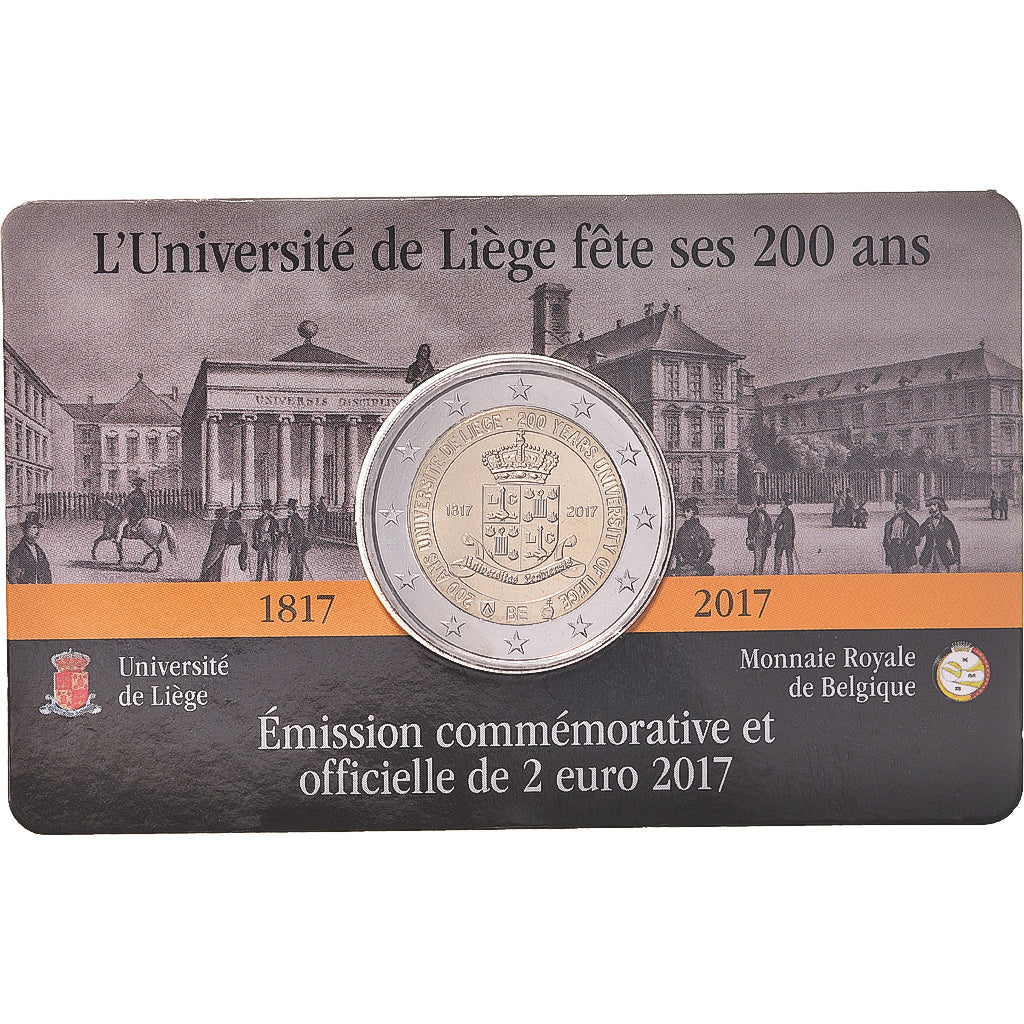Belgique, 2 Euro, Coin Card.Université de Liege .BU, 2017, Royal Belgium Mint