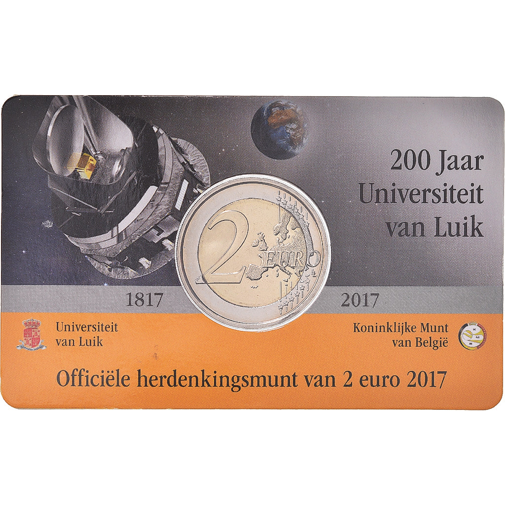 Belgique, 2 Euro, Coin Card.Université de Liege .BU, 2017, Royal Belgium Mint