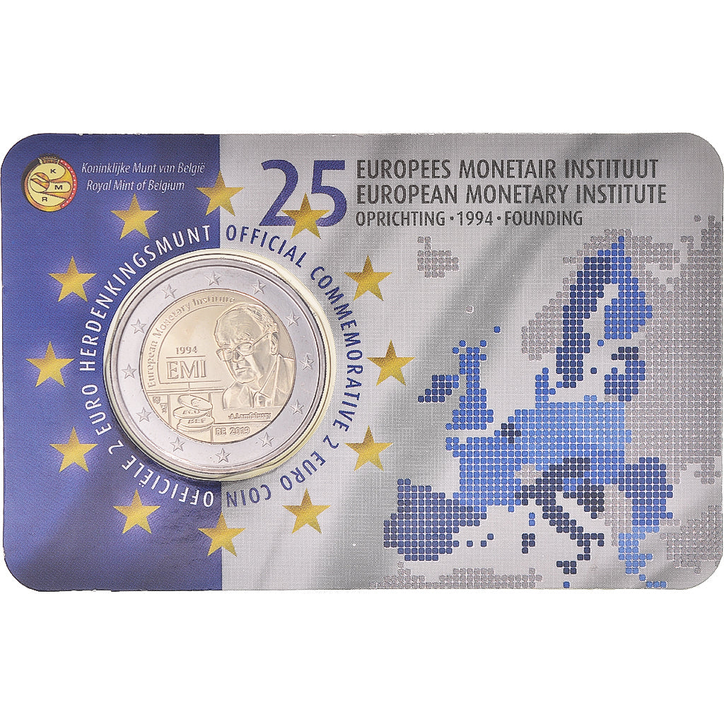 Belgique, 2 Euro, 2019, Royal Belgium Mint, Coin Card . Institut  Monétaire