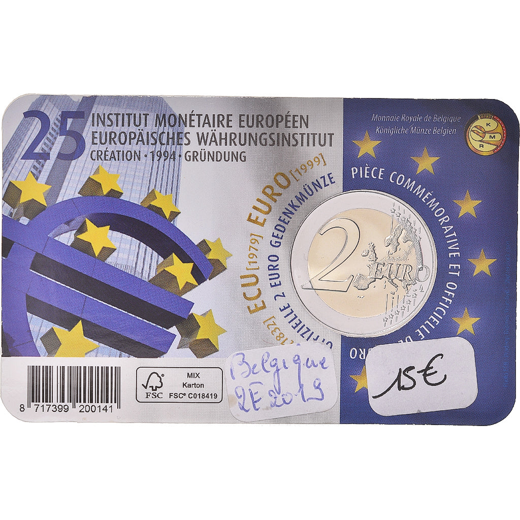 Belgique, 2 Euro, 2019, Royal Belgium Mint, Coin Card . Institut  Monétaire