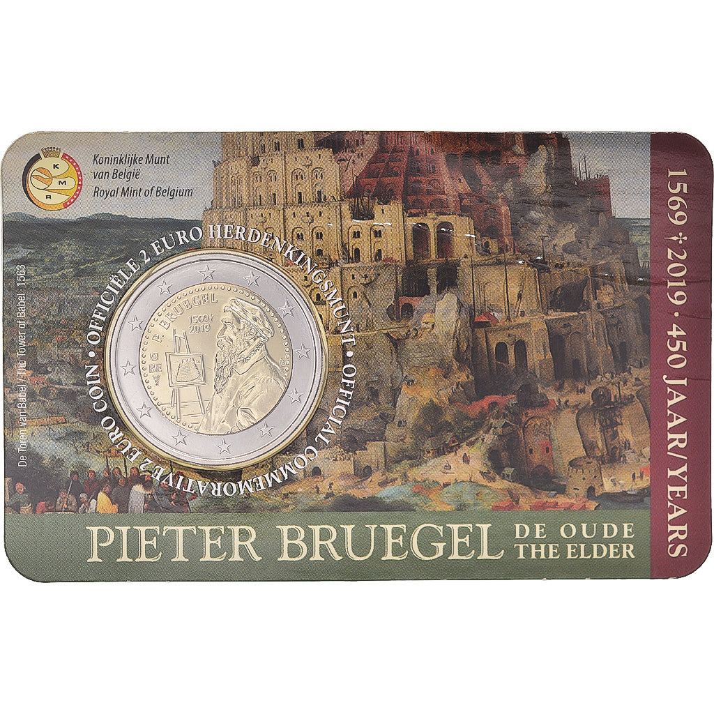 Belgique, 2 Euro, 2019, Bruxelles, Coin Card .BRUEGEL L'ANCIEN.BU, FDC