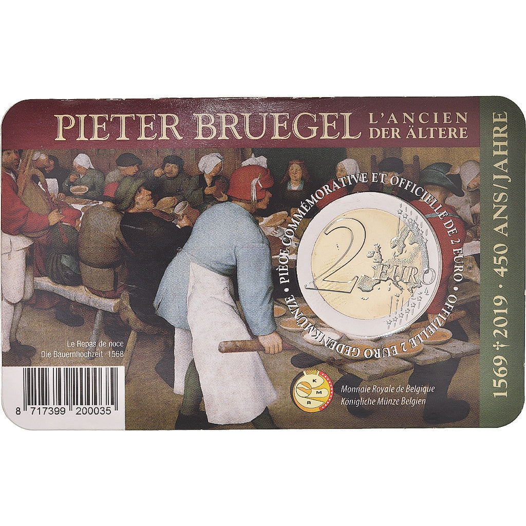 Belgique, 2 Euro, 2019, Bruxelles, Coin Card .BRUEGEL L'ANCIEN.BU, FDC