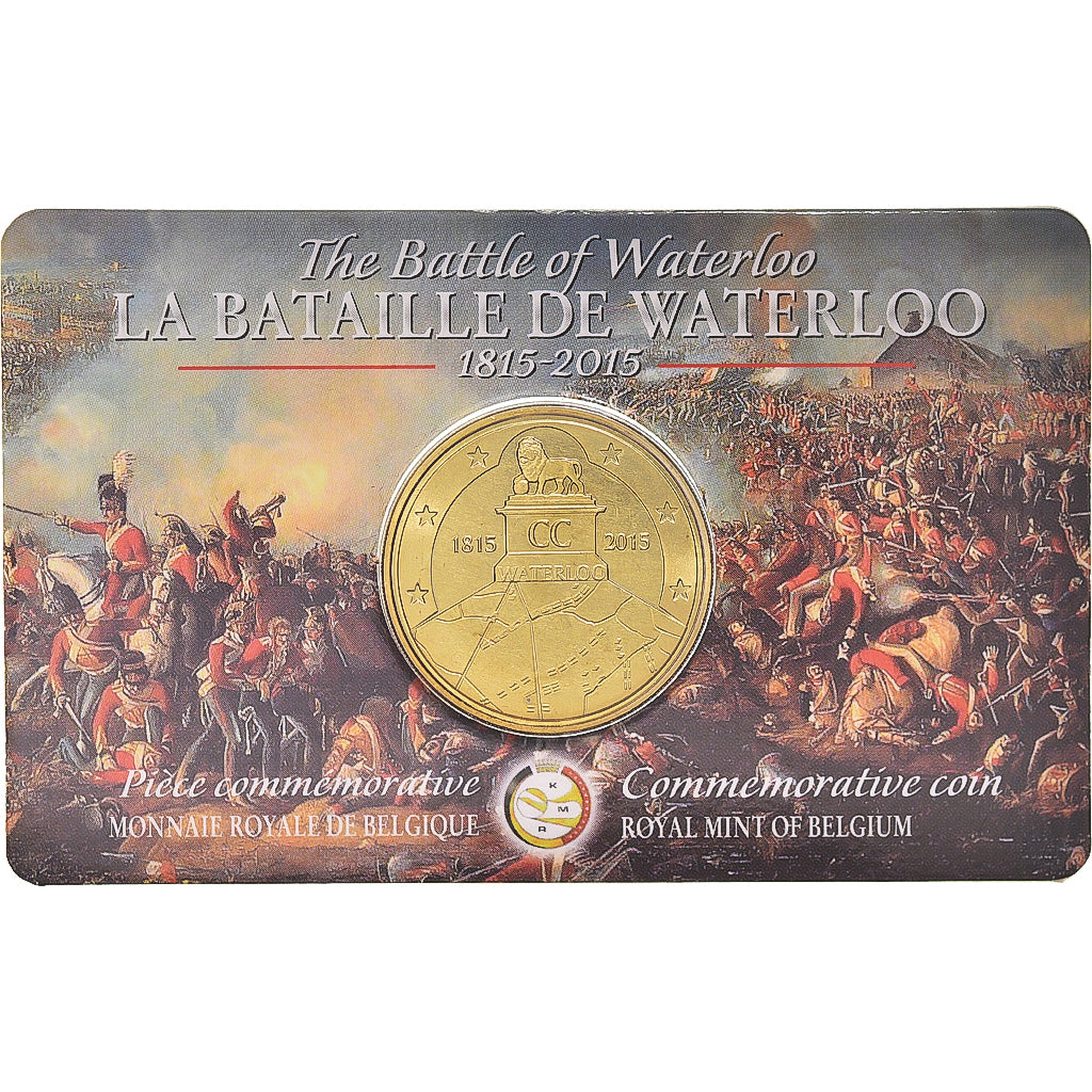 Belgique, 2-1/2 Euro, 2015, Coin Card. Bataille de Waterloo. BU, FDC, Laiton