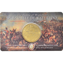 Belgique, 2-1/2 Euro, 2015, Coin Card. Bataille de Waterloo. BU, FDC, Laiton