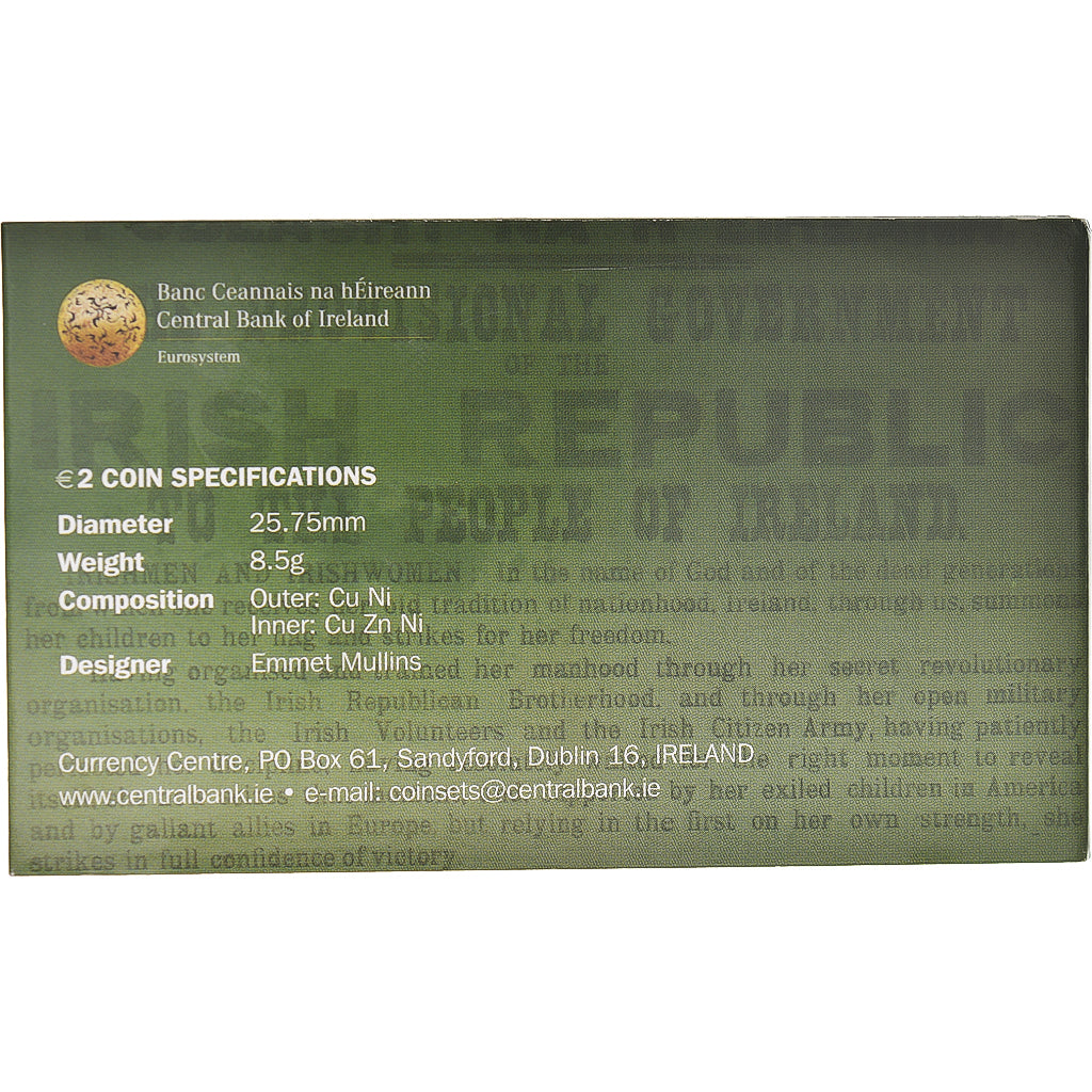 Irlanda, 2 Euro, Hibernia, 2016, Coin Card.HIBERNIA. BU, FDC, Bimetálico, KM:88