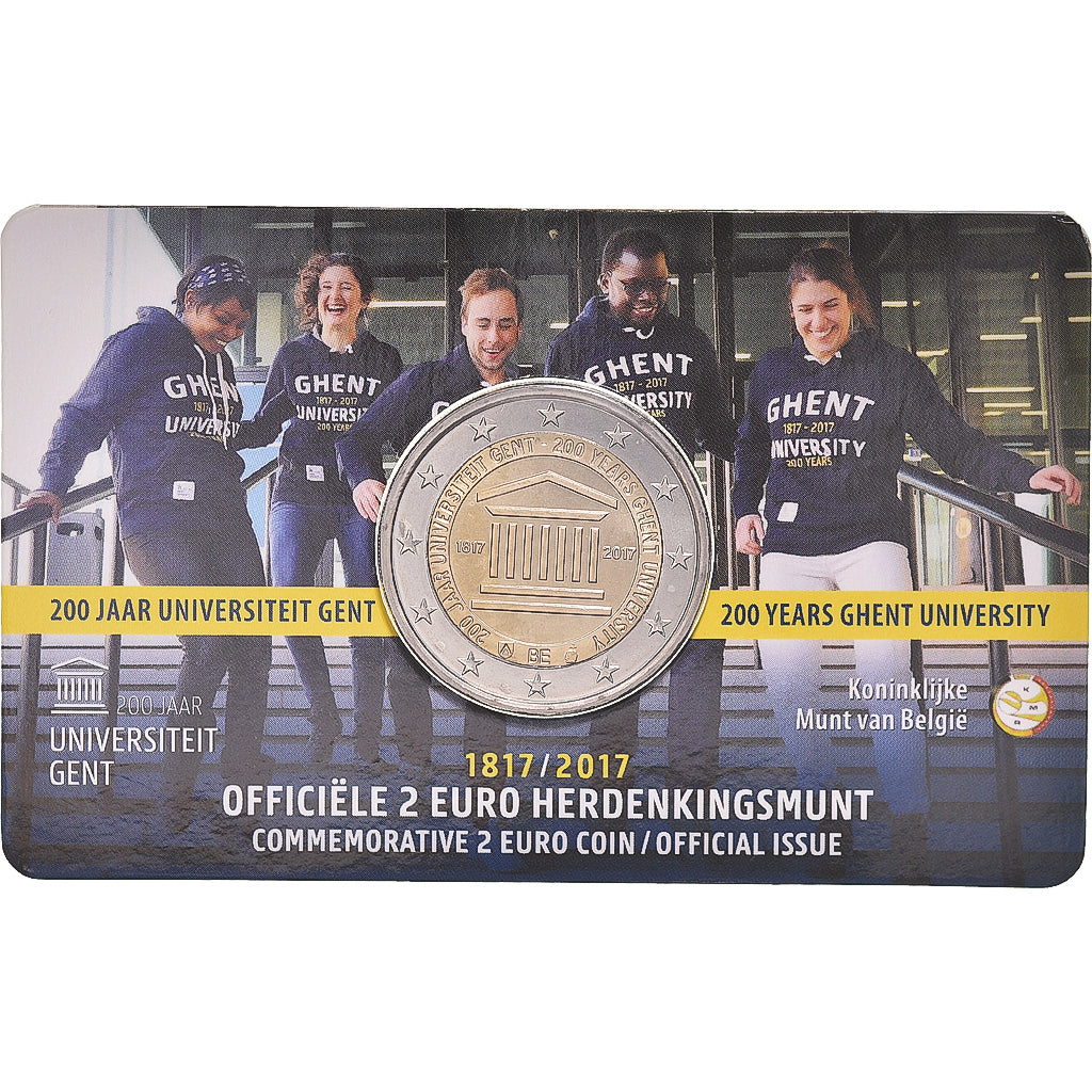 Belgien, 2 Euro, 2017, Royal Belgium Mint, Coin Card .200 ans de l Université