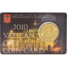CITTÀ DEL VATICANO, 50 Euro Cent, 2010, Rome, Coin card, FDC, Ottone