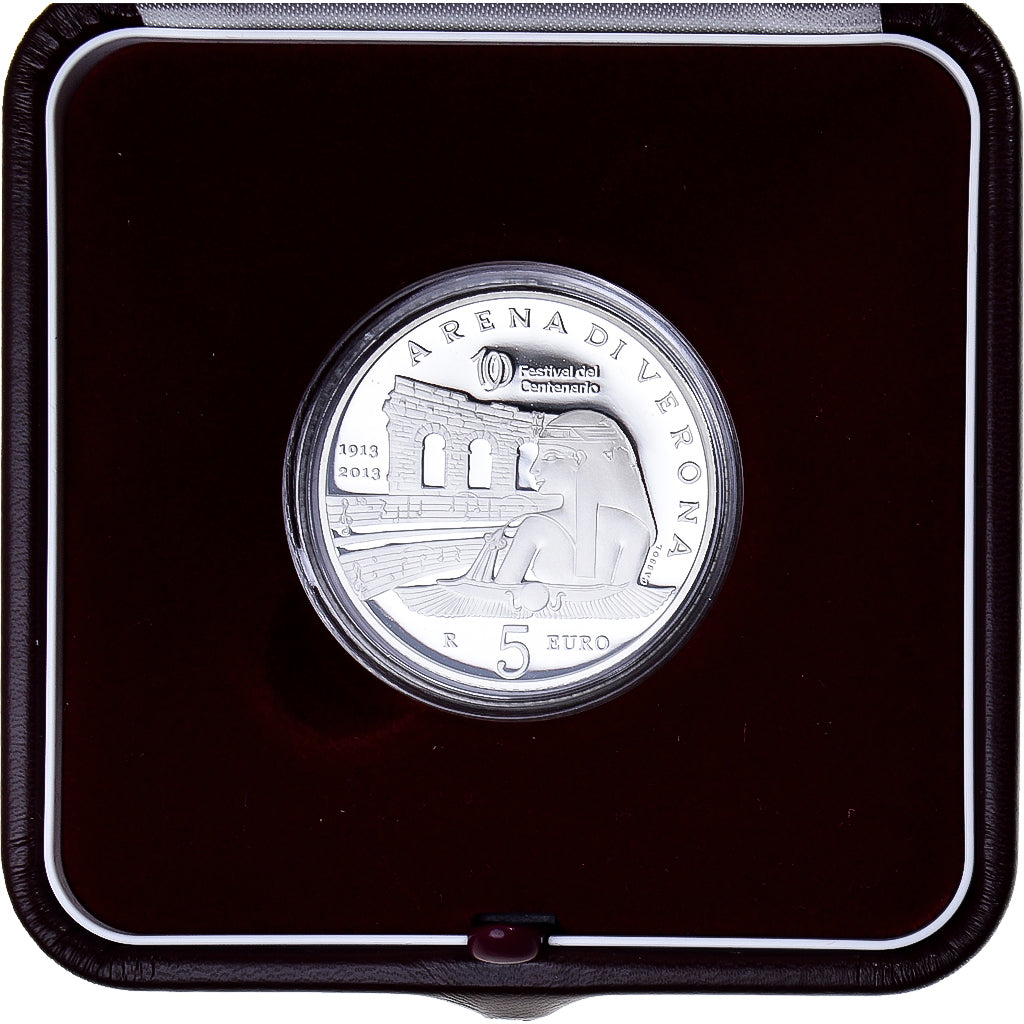 San Marino, 5 Euro, 2013, Rome, Arena di Verona, FDC BE, FDC, Plata