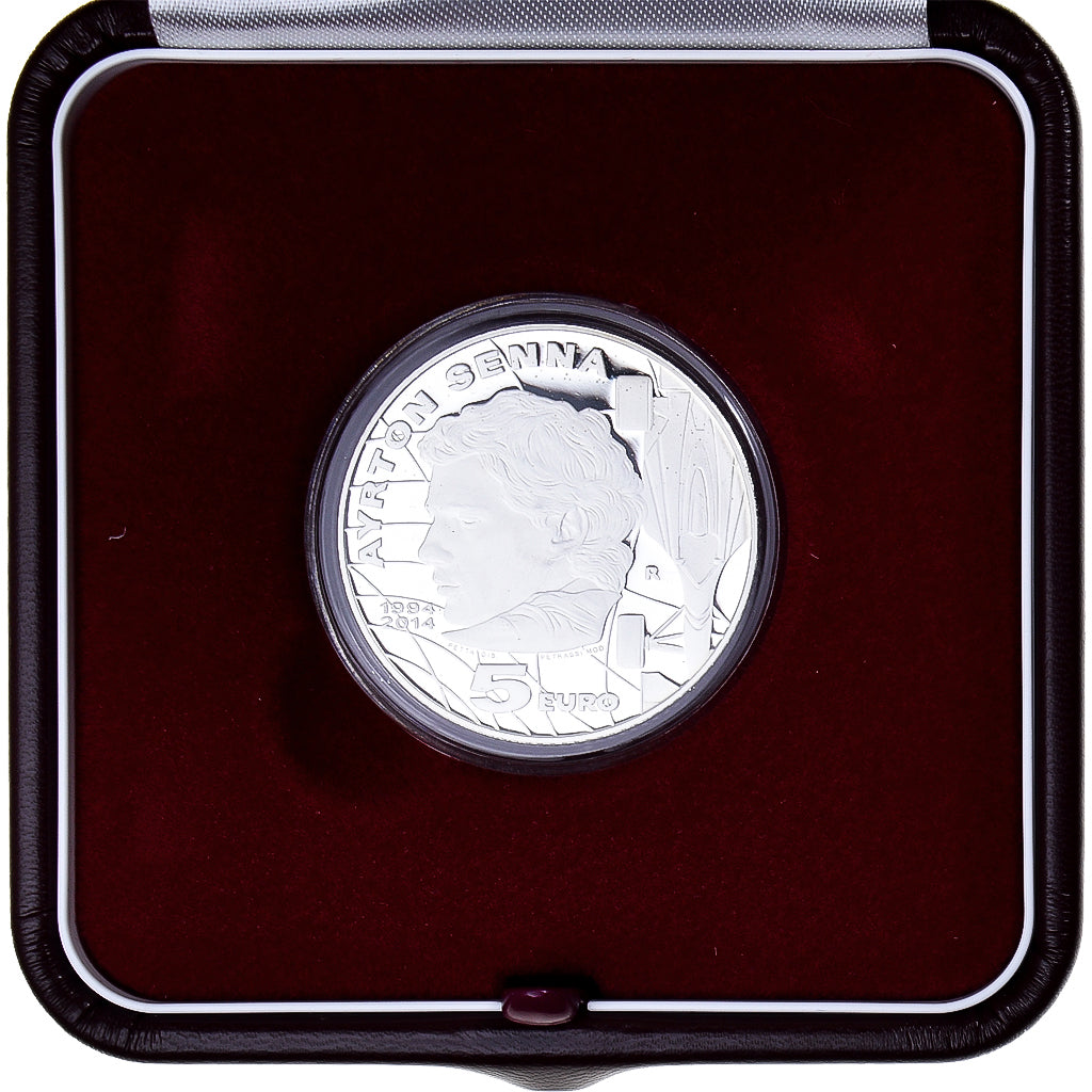 San Marino, 5 Euro, 2014, Formel 1 Legende AYRTON SENNA .FDC BE, MS(65-70)