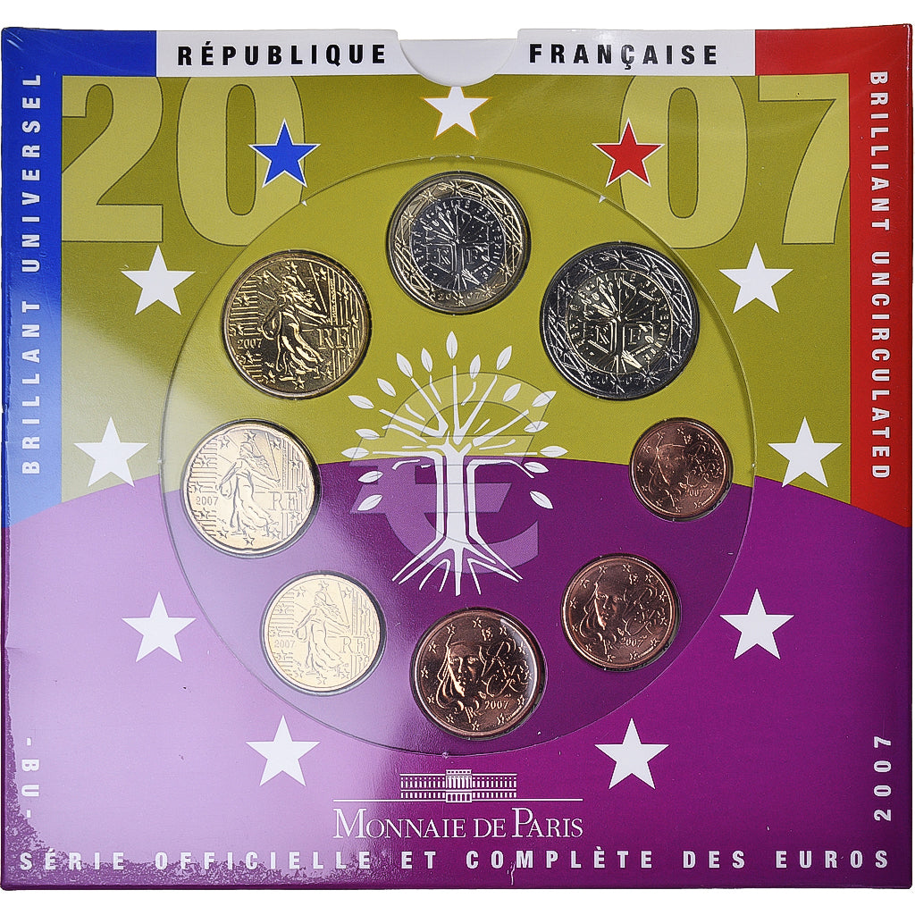 Francia, Monnaie de Paris, Euro-Set, 2007, FDC.BU, FDC, Sin información