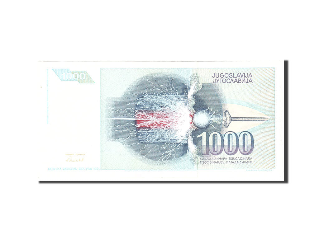 Banknote, Yugoslavia, 1000 Dinara, 1991, Undated, KM:110, AU(55-58)