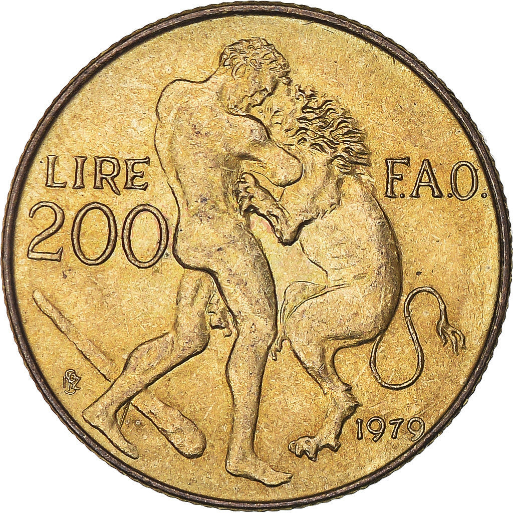 Munten, San Marino, 200 Lire, 1979, Rome, F.A.O., ZF, Aluminum-Bronze, KM:96