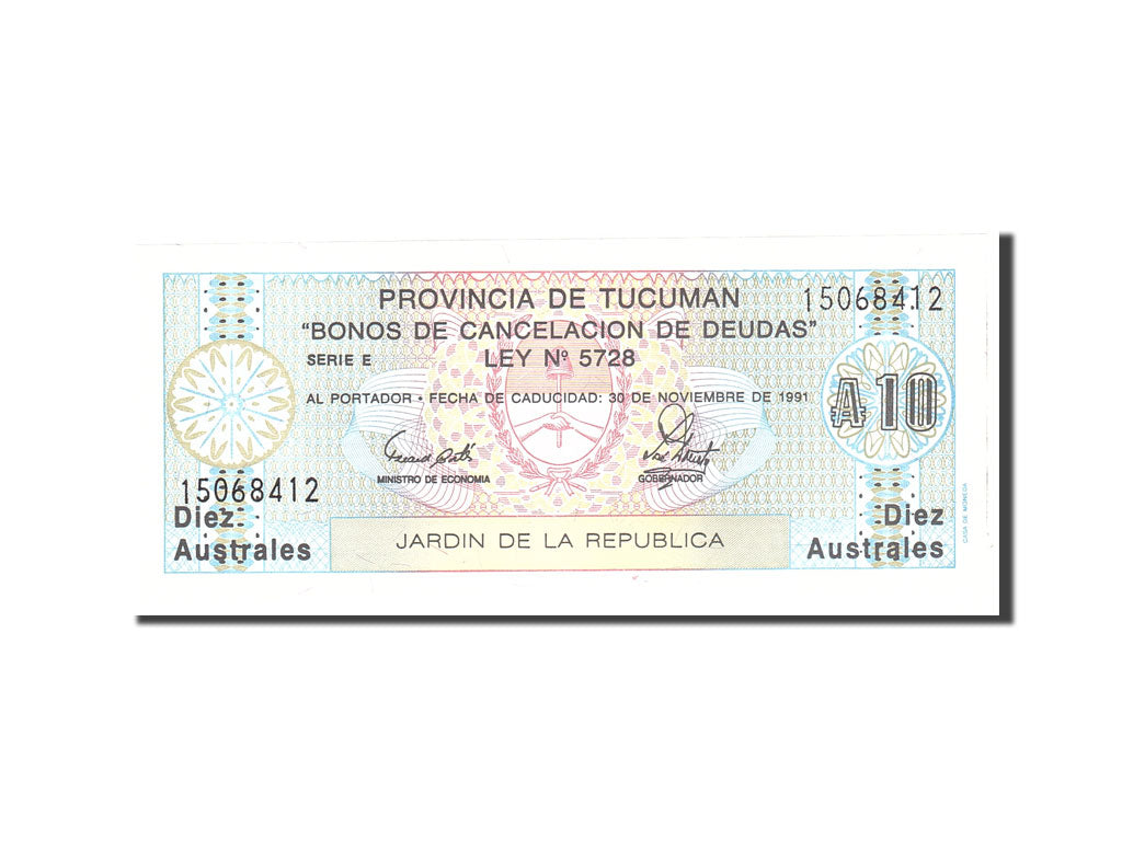 Argentina, 10 Australes, 1991, KM:S2713b, Undated, UNC(65-70)