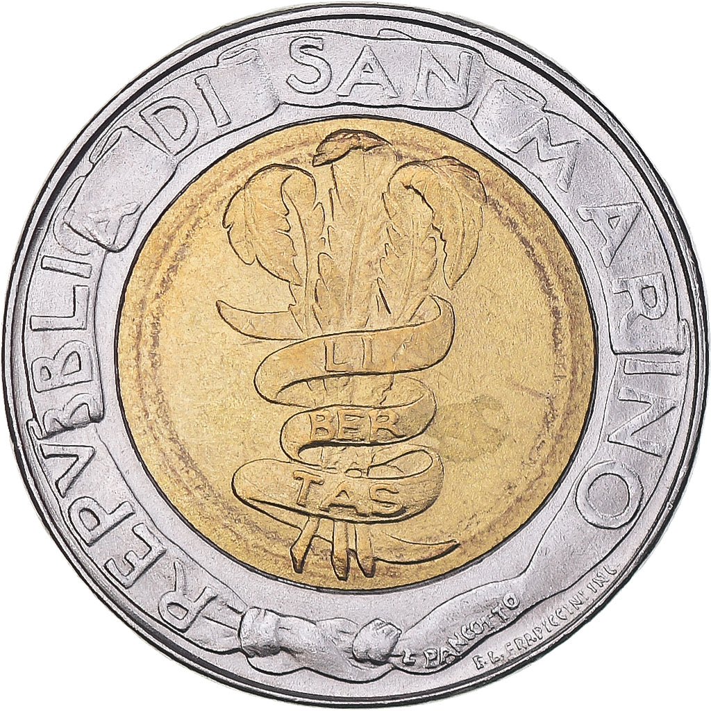 Munten, San Marino, 500 Lire, 1995, F.A.O., ZF+, Bi-Metallic, KM:330