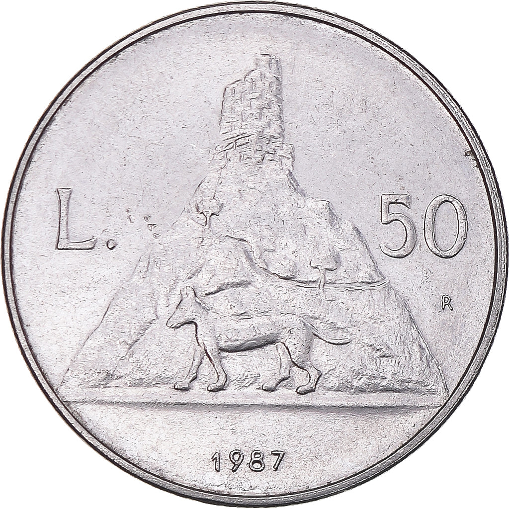 Münze, San Marino, 50 Lire, 1987, Rome, SS, Stahl, KM:206
