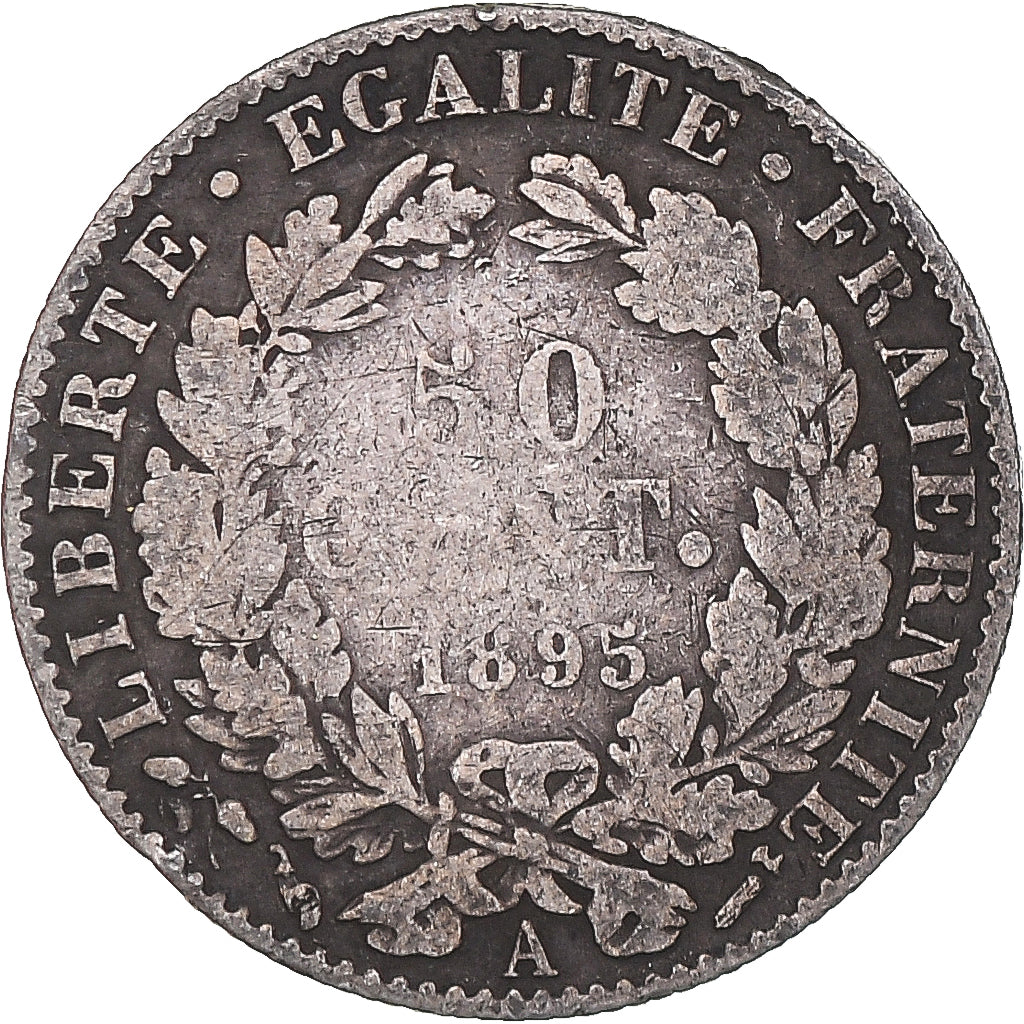 Coin, France, Cérès, 50 Centimes, 1895, Paris, VF(20-25), Silver, KM:834.1
