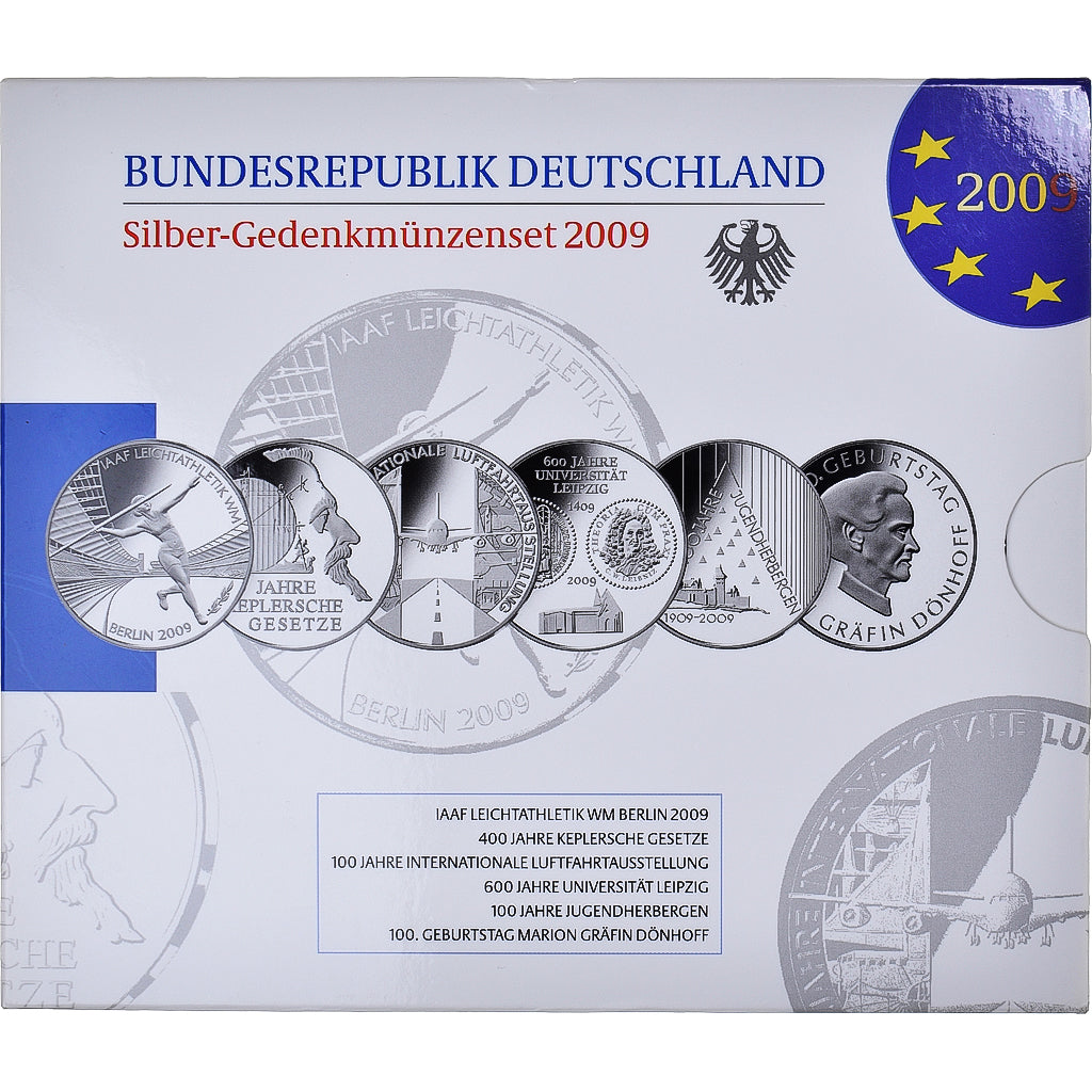 GERMANIA - REPUBBLICA FEDERALE, Euro-Set, 2009, 5 x 10 Euro 2009  FDC.BU, FDC