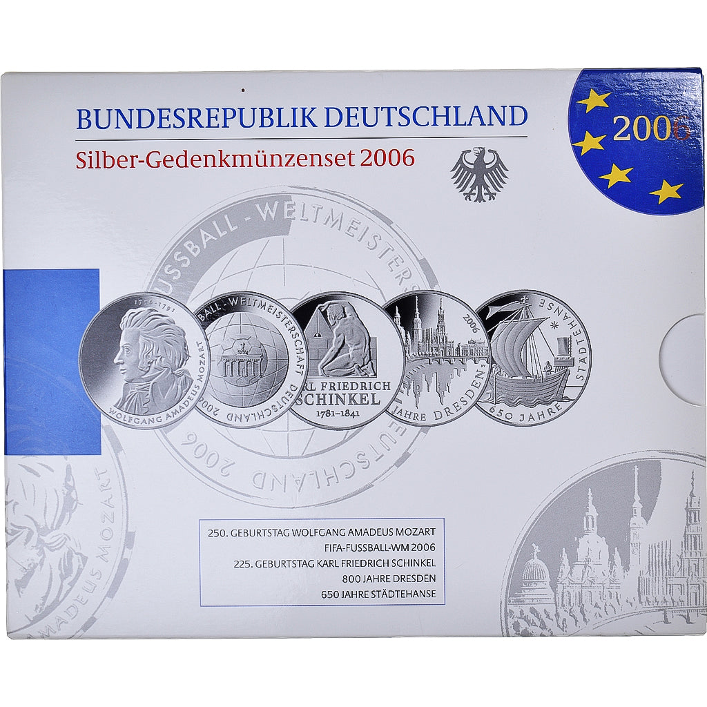 Niemcy - RFN, Euro-Set, 2006, FDC.BU, MS(65-70), Srebro