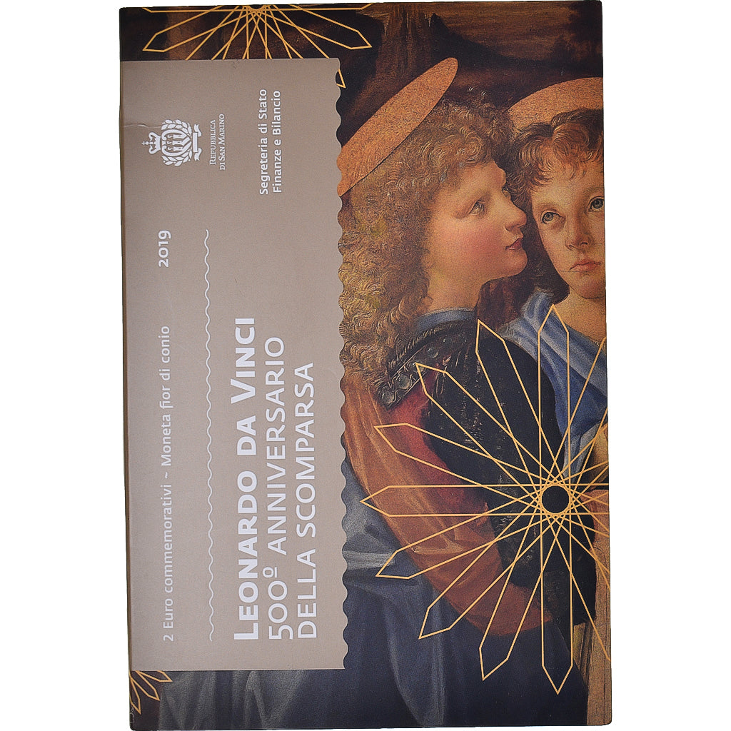 Saint Marin , 2 Euro, 2019, Rome, Leonardo Da Vinci.FDC.BU, FDC, Bimétallique