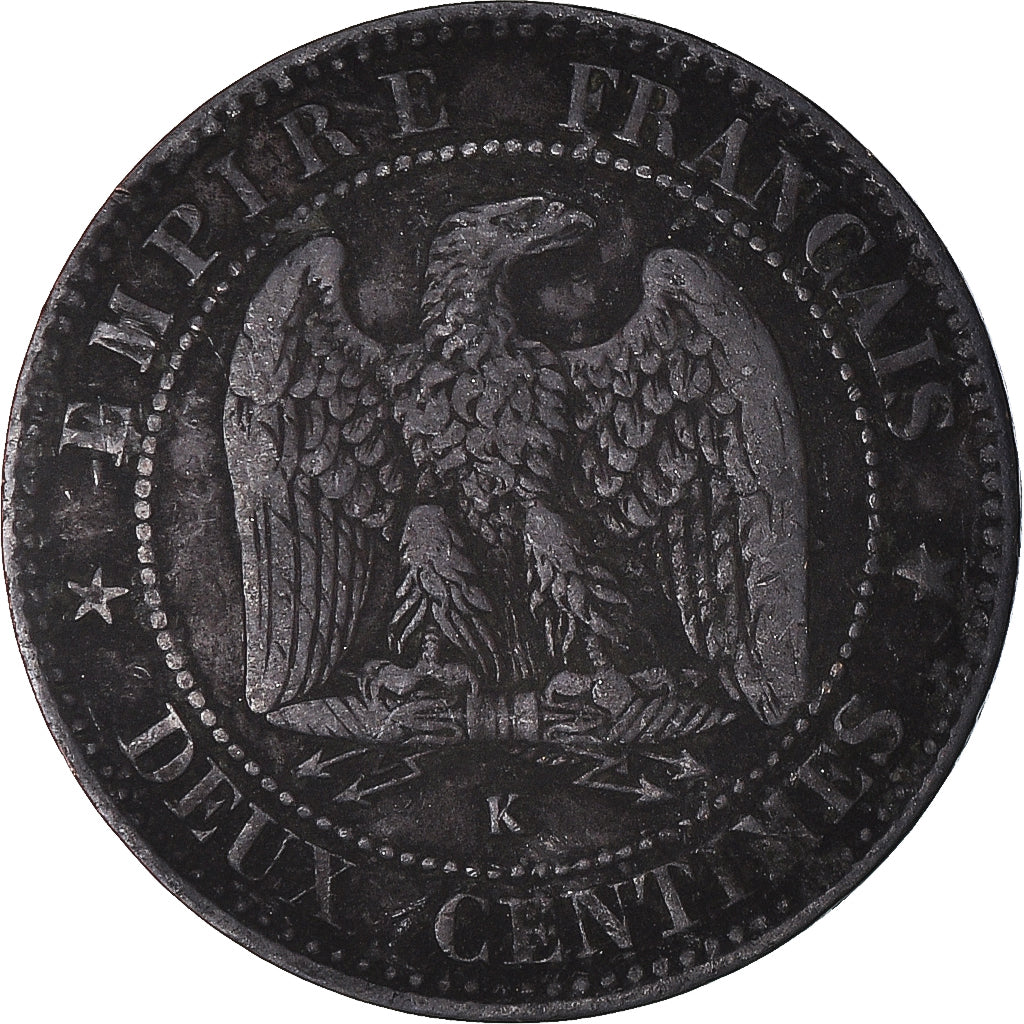 Monnaie, France, Napoleon III, Napoléon III, 2 Centimes, 1855, Bordeaux, TB