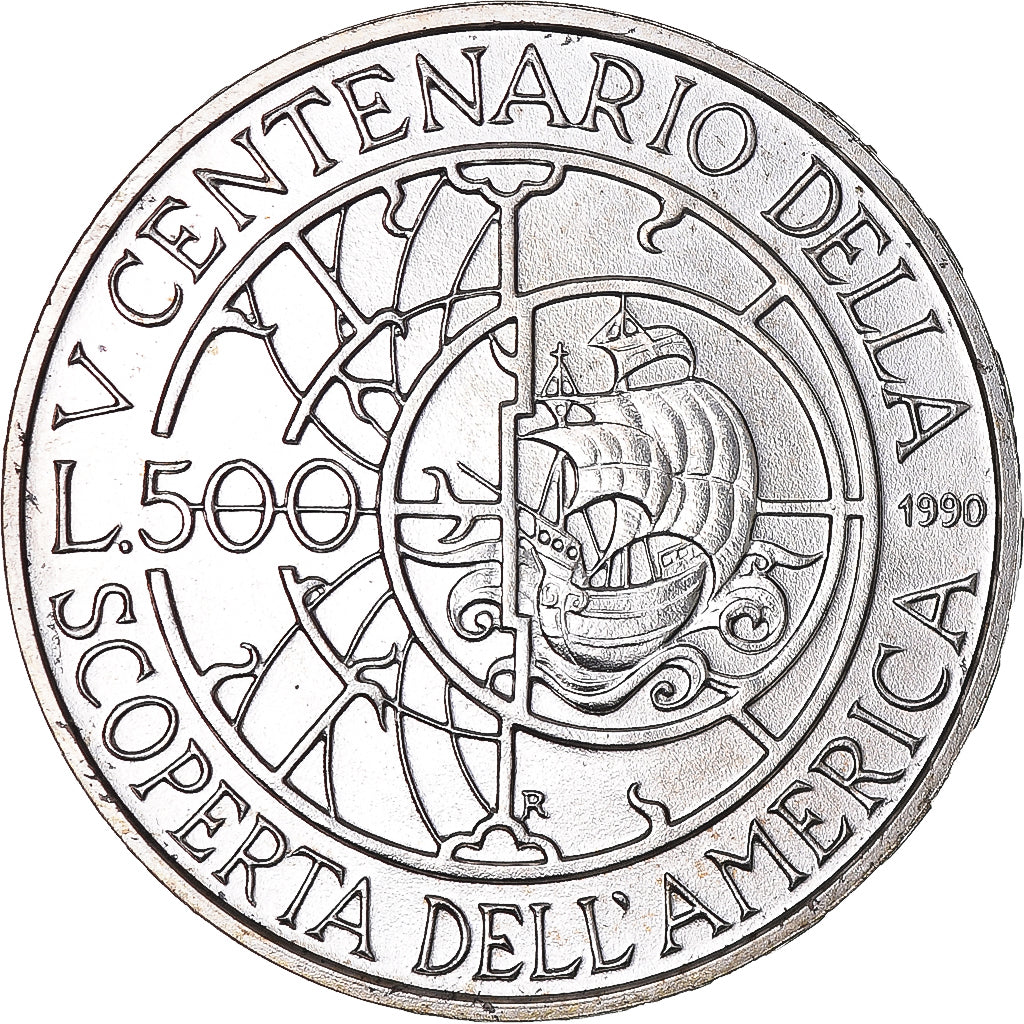 Moneta, Włochy, 500 Lire, 1990, Italie Reunifiee FDC, MS(65-70), Srebro, KM:140