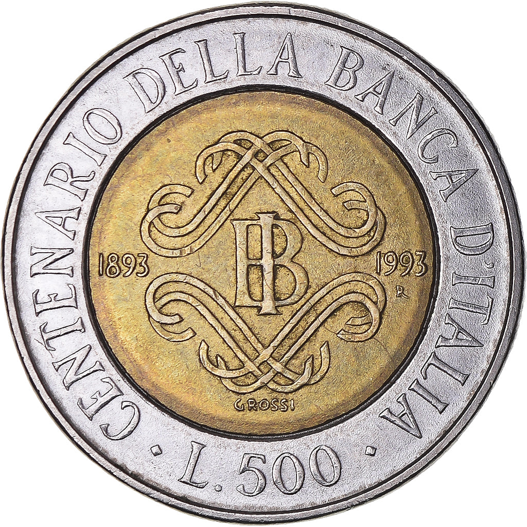 Coin, Italy, 500 Lire, 1993, Rome, VF(30-35), Bi-Metallic, KM:160