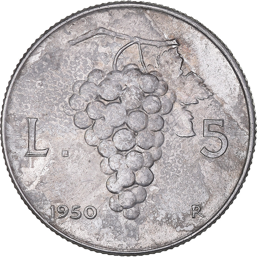 Monnaie, Italie, 5 Lire, 1950, Rome, TB, Aluminium, KM:89