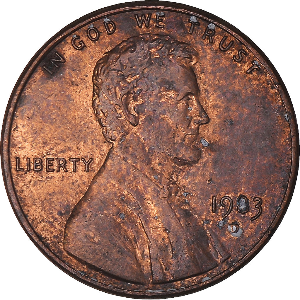 Coin, United States, Lincoln Cent, Cent, 1983, U.S. Mint, Denver, VF(20-25)