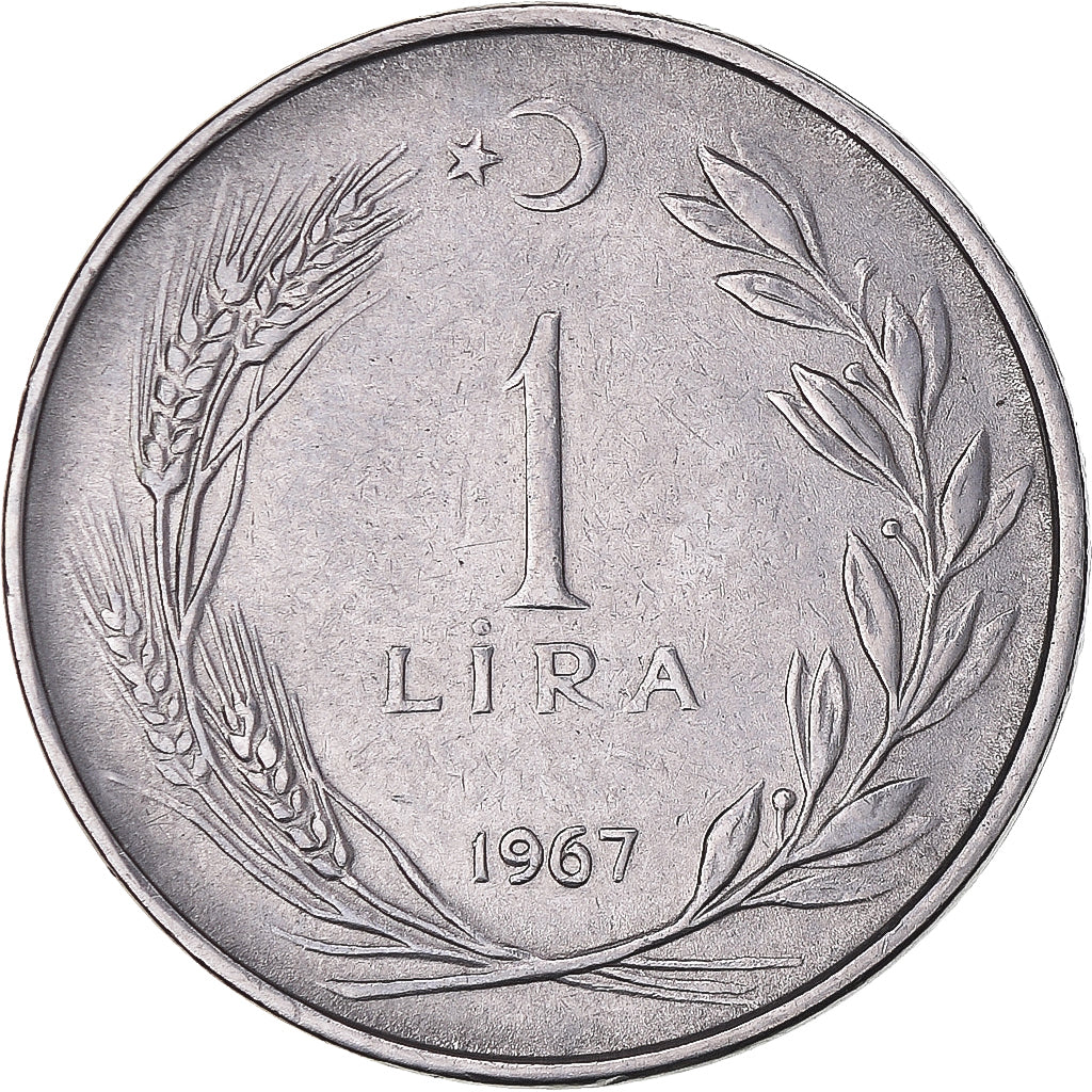 Münze, Türkei, Lira, 1967, SS, Acmonital (ferritique), KM:889a.2