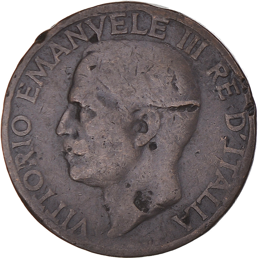 Moneta, Italia, Vittorio Emanuele III, 10 Centesimi, 1926, Rome, MB, Bronzo