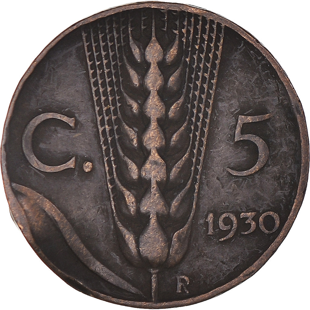 Moneta, Włochy, Vittorio Emanuele III, 5 Centesimi, 1930, Rome, VF(20-25)